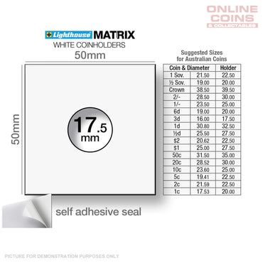 Lighthouse 17.5mm SELF ADHESIVE Holders - BOX OF 25