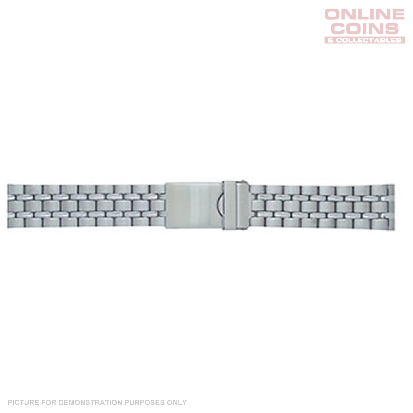 Gents 22mm Stainless Steel Watch Strap with Safety Clasp