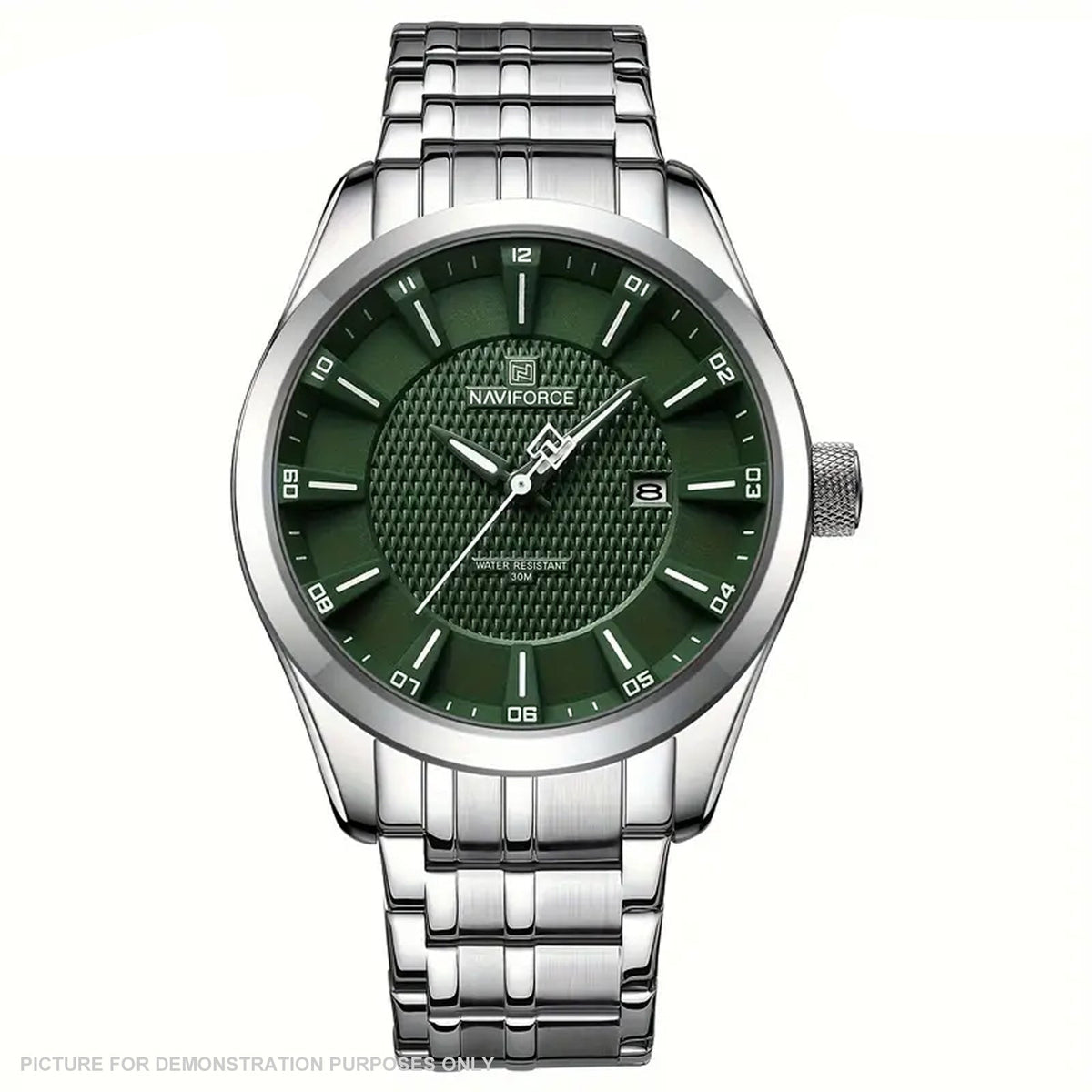 NAVIFORCE NF8032 Sports Watch - Stainless Steel with Green Dial
