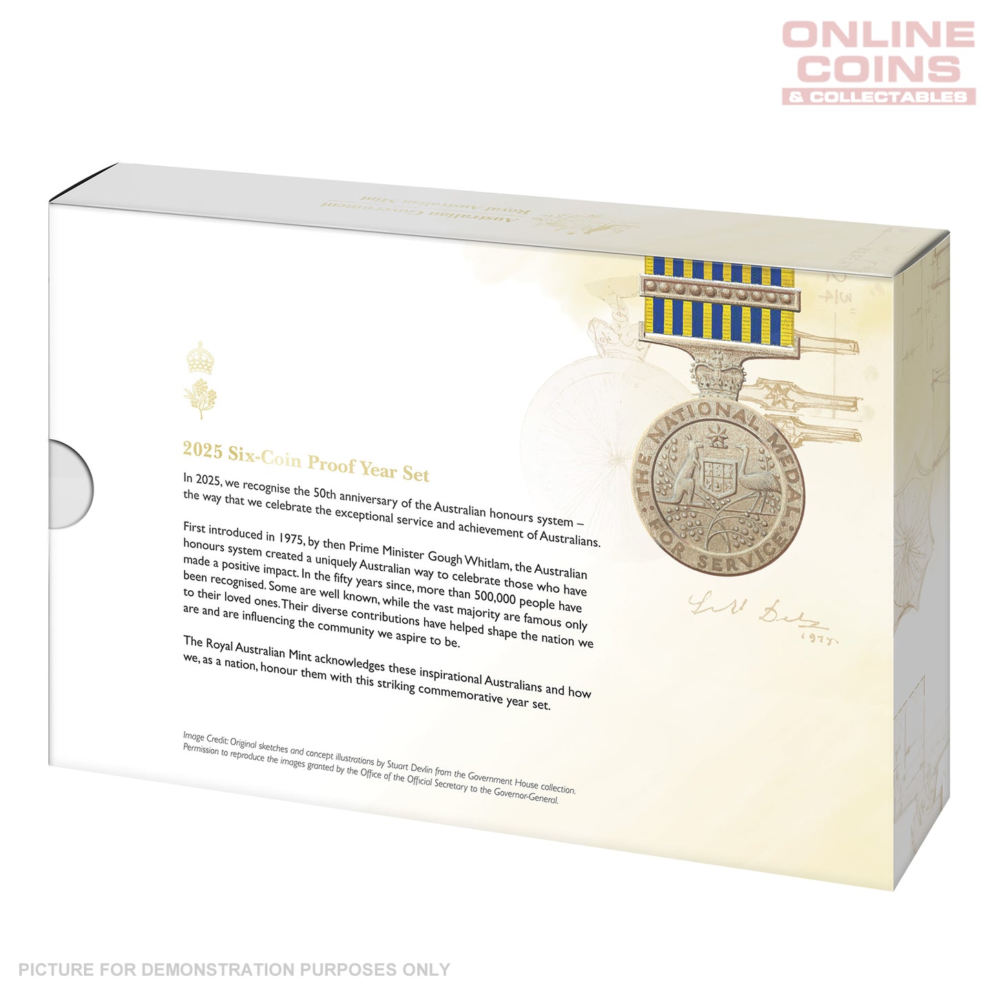 2025 Six-Coin Coloured Proof Year Set - 50th Anniversary of the Australian Honours and Awards System