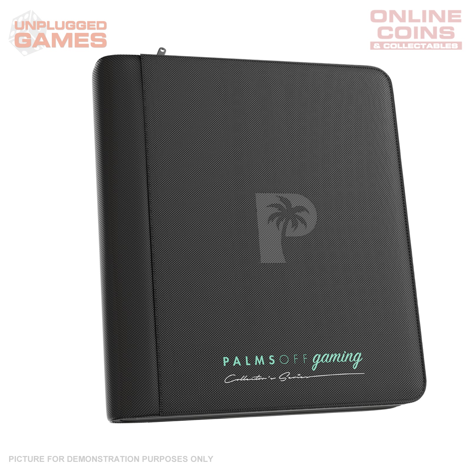 Palms Off Gaming Collector's Series Top Loader Zip Binder - 4 Pocket - BLACK