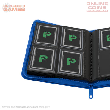 Palms Off Gaming Collector's Series Top Loader Zip Binder - 4 Pocket - BLUE