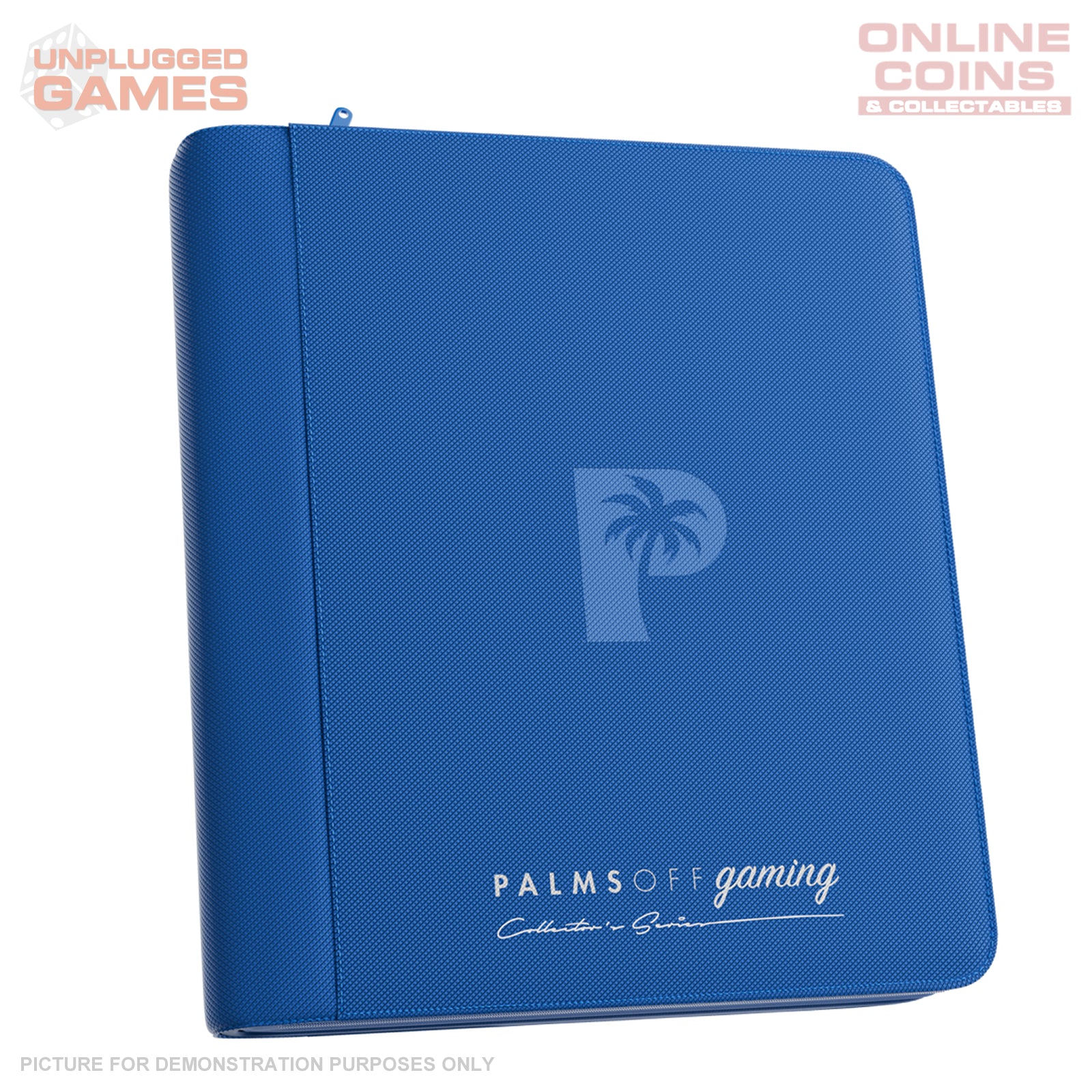 Palms Off Gaming Collector's Series Top Loader Zip Binder - 4 Pocket - BLUE