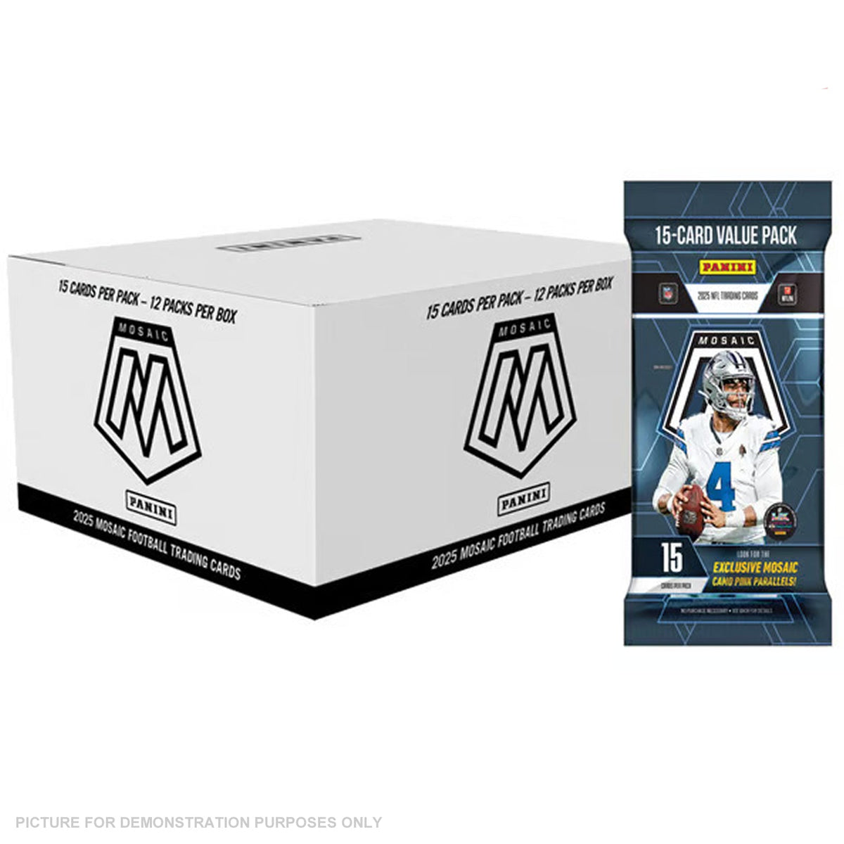 Panini Mosaic 2025 NFL Football Fat Pack - SEALED BOX (12 Packs)