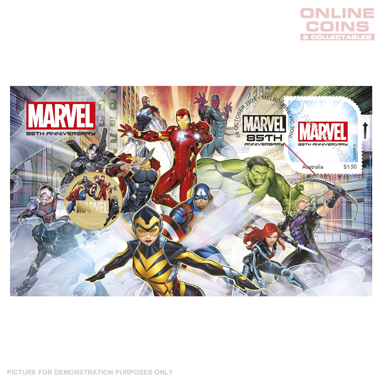 2024 Perth Mint Stamp & Coin Cover - 85th Anniversary of Marvel