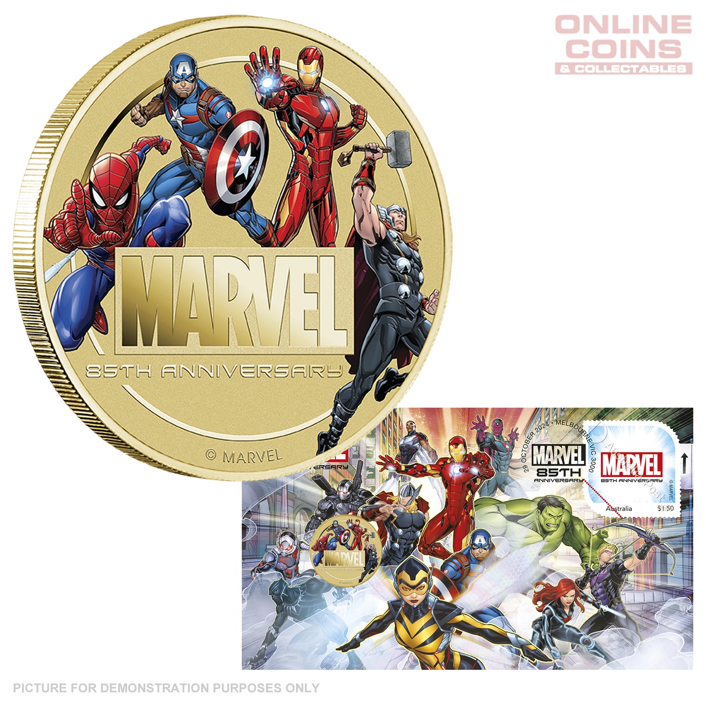 2024 Perth Mint Stamp & Coin Cover - 85th Anniversary of Marvel