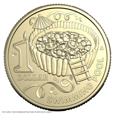 2025 Women's Weekly Birthday Cake - $1 Uncirculated Carded Coin - Swimming Pool