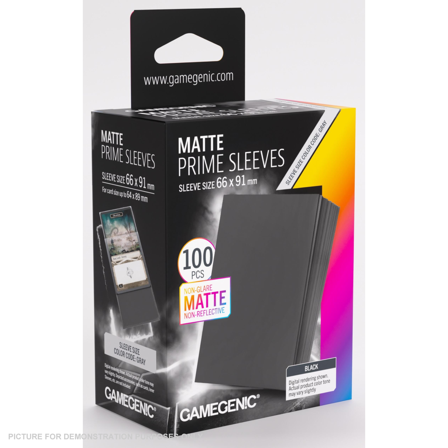 GameGenic MATTE Prime Sleeves 100 Pack - Black