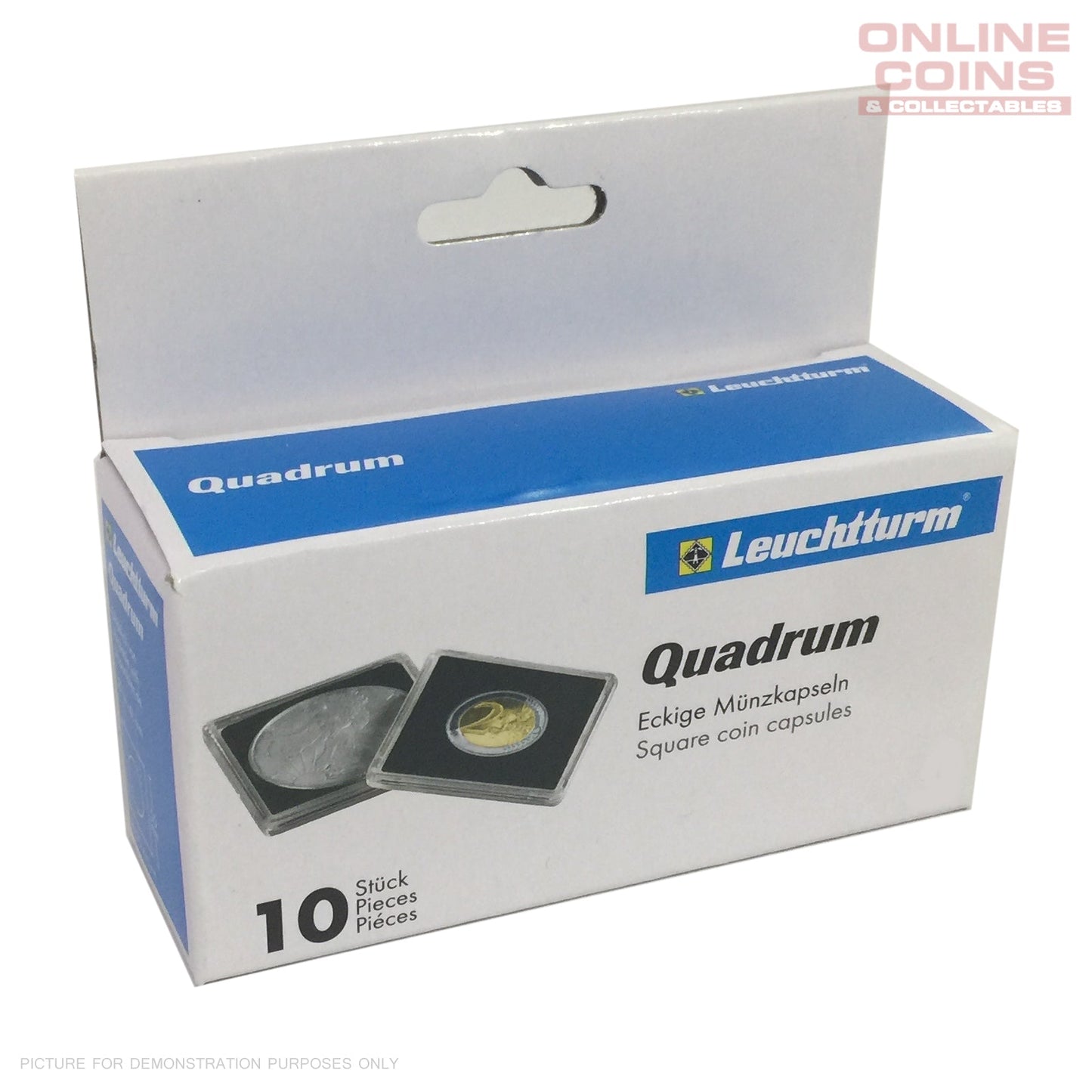 Lighthouse - Quadrum Square Coin Capsules 10 Pack - 21mm