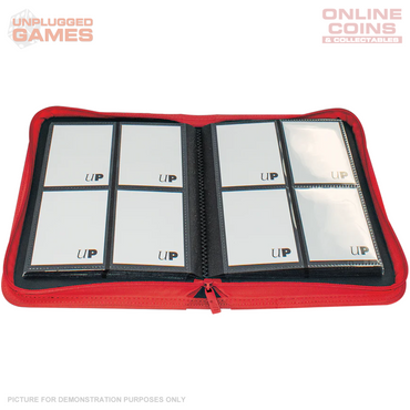 ULTRA PRO Binder - Vivid 4-Pocket Zippered Pro-Binder - RED