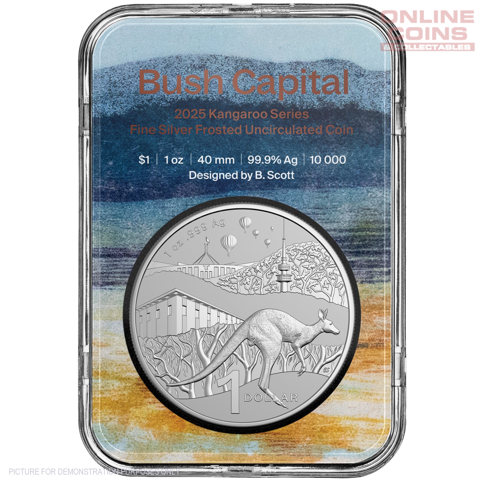 2025 RAM $1 1 oz Fine Silver Frosted Uncirculated Coin - Kangaroo Series