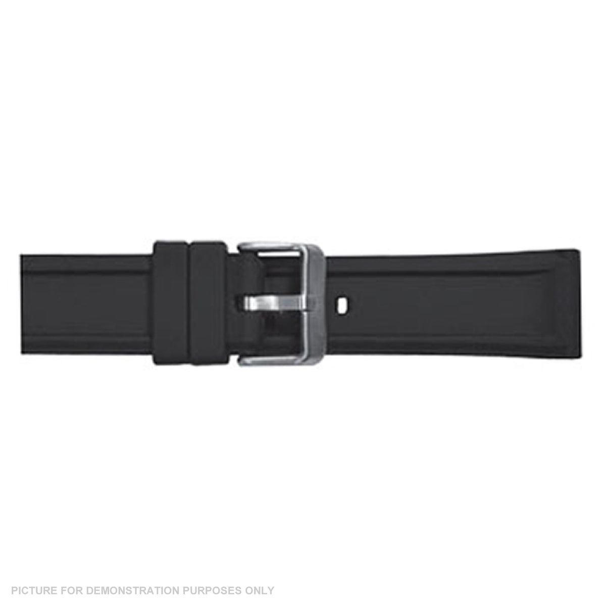 22mm Rubber Incused Watch Strap - Black