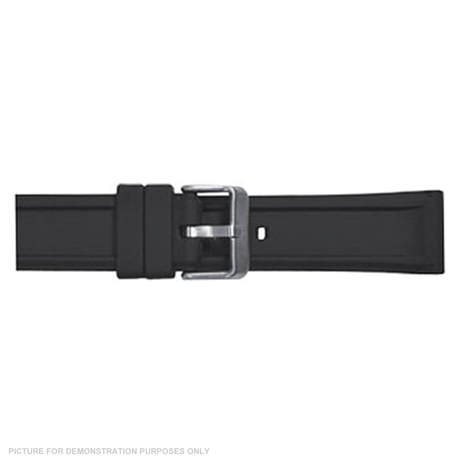 22mm Rubber Incused Watch Strap - Black