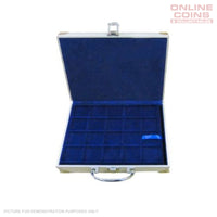 SAFE - Aluminium Case for Coins with 6 Assorted Trays - Holds Over 200 Coins