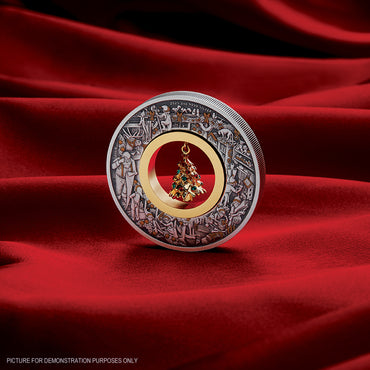 2025 Perth Mint Santa's Workshop 2oz Silver Antiqued Coloured Coin