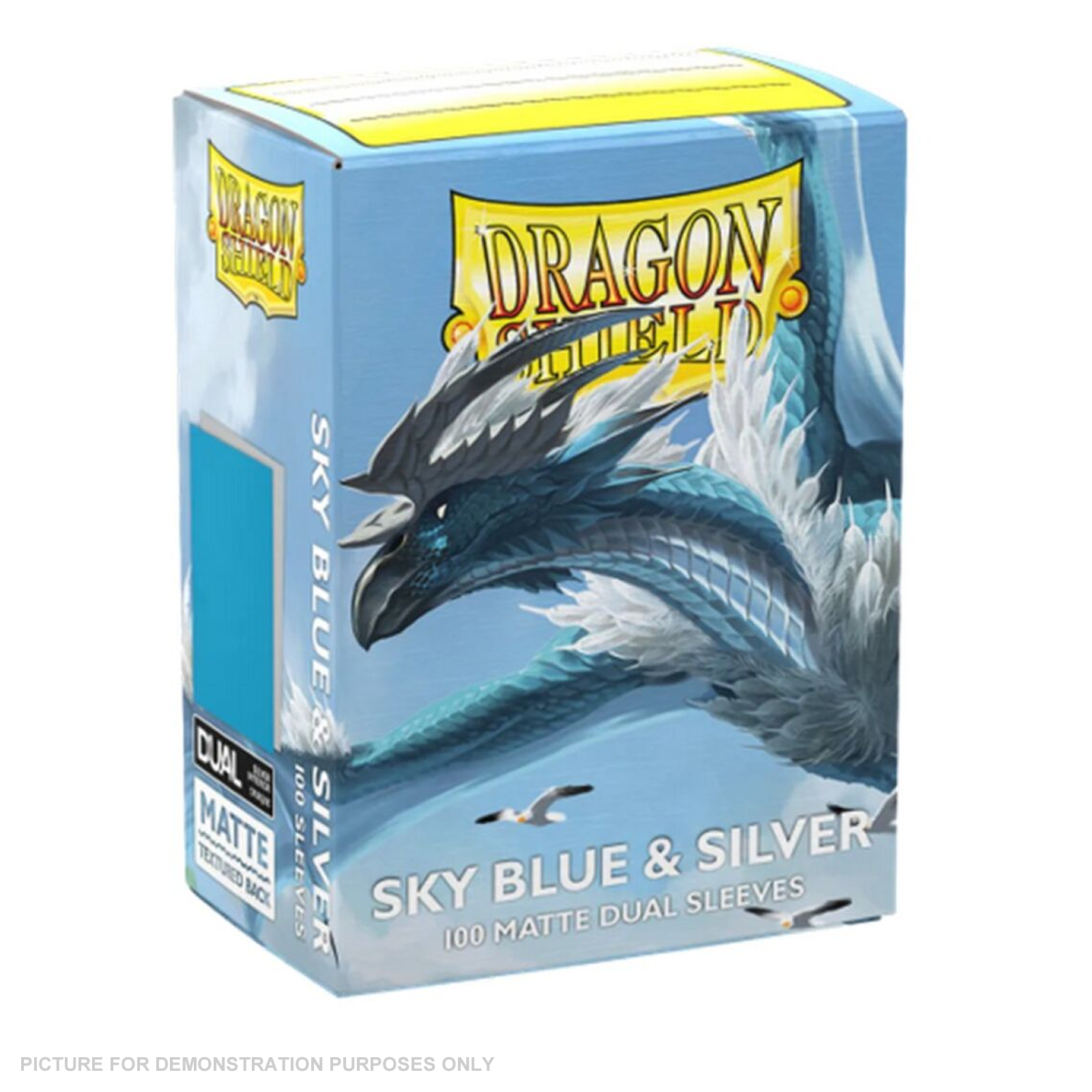 Dragon Shield Sleeves - Matte Dual - Sky Blue & Silver