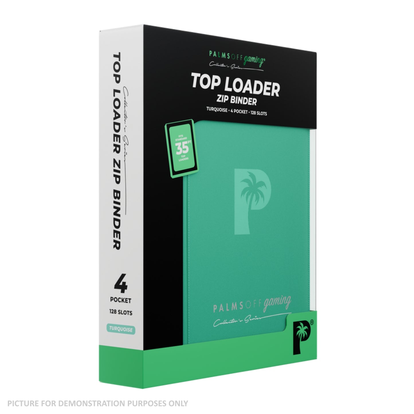 Palms Off Gaming Collector's Series Top Loader Zip Binder - 4 Pocket - Turquoise