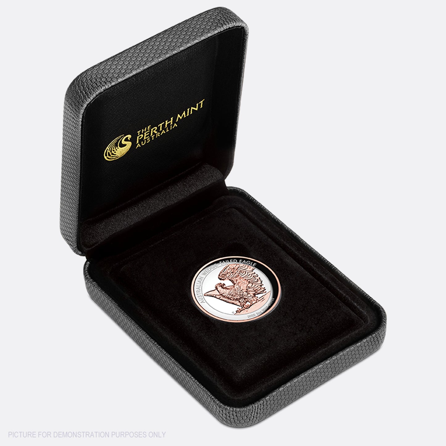2025 Perth Mint 2oz Silver Proof Rose Gold Gilded Ultra High Relief Coin - Wedge-Tailed Eagle