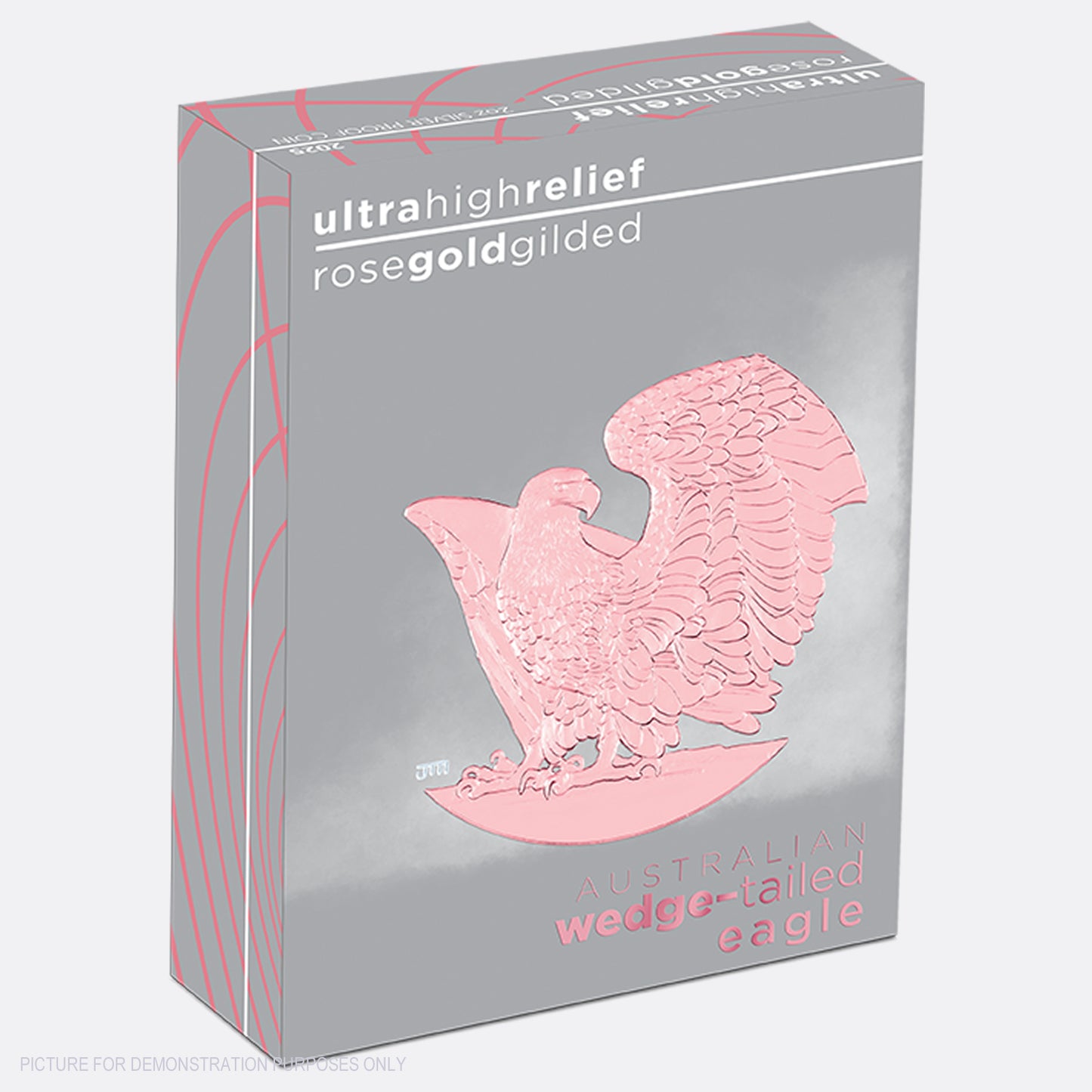 2025 Perth Mint 2oz Silver Proof Rose Gold Gilded Ultra High Relief Coin - Wedge-Tailed Eagle