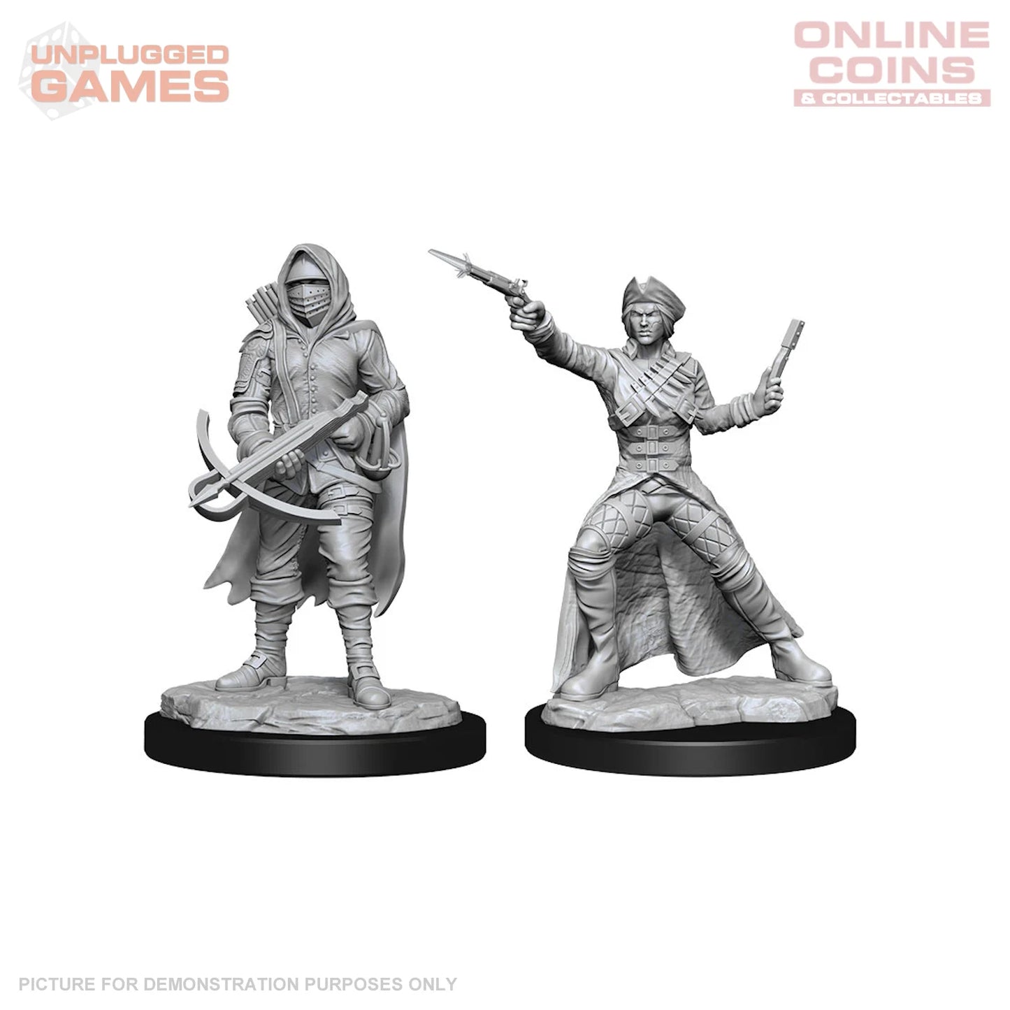 WizKids Deep Cuts Unpainted Miniatures - Bounty Hunter & Outlaw