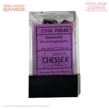 Chessex Gemini Mini Black-Purple/Gold 7-Die Set