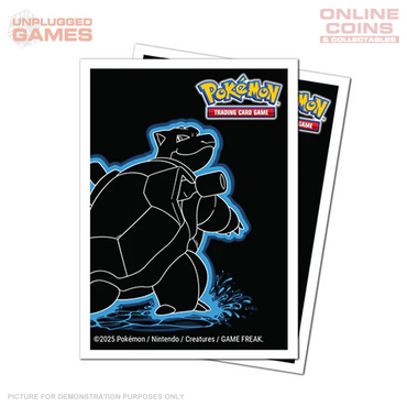 Pokemon Neon Kanto 105ct APEX Deck Protector Sleeves Blastoise