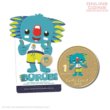 2018 $1 AlBr Coloured Uncirculated Carded Coin - Borobi