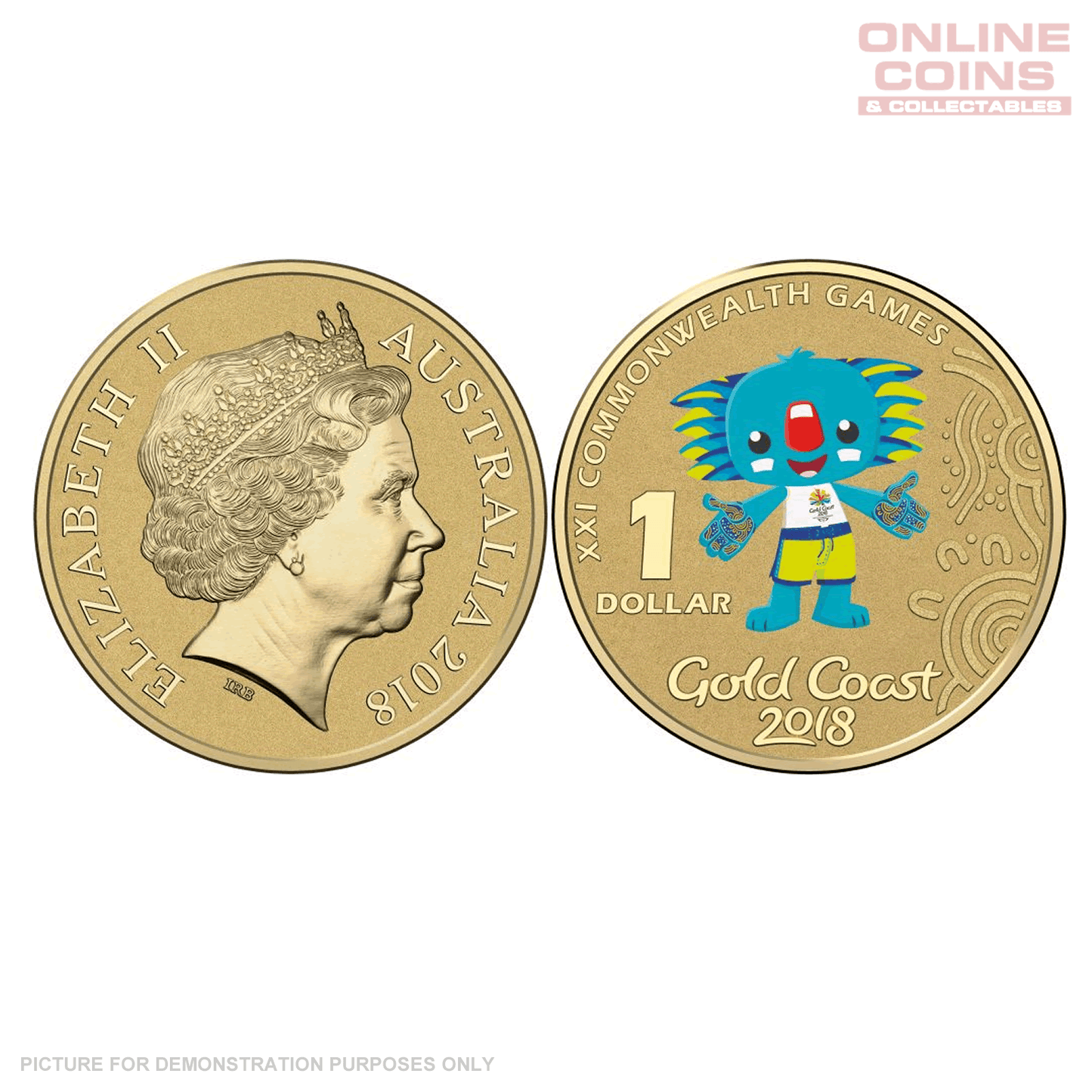 2018 $1 AlBr Coloured Uncirculated Carded Coin - Borobi