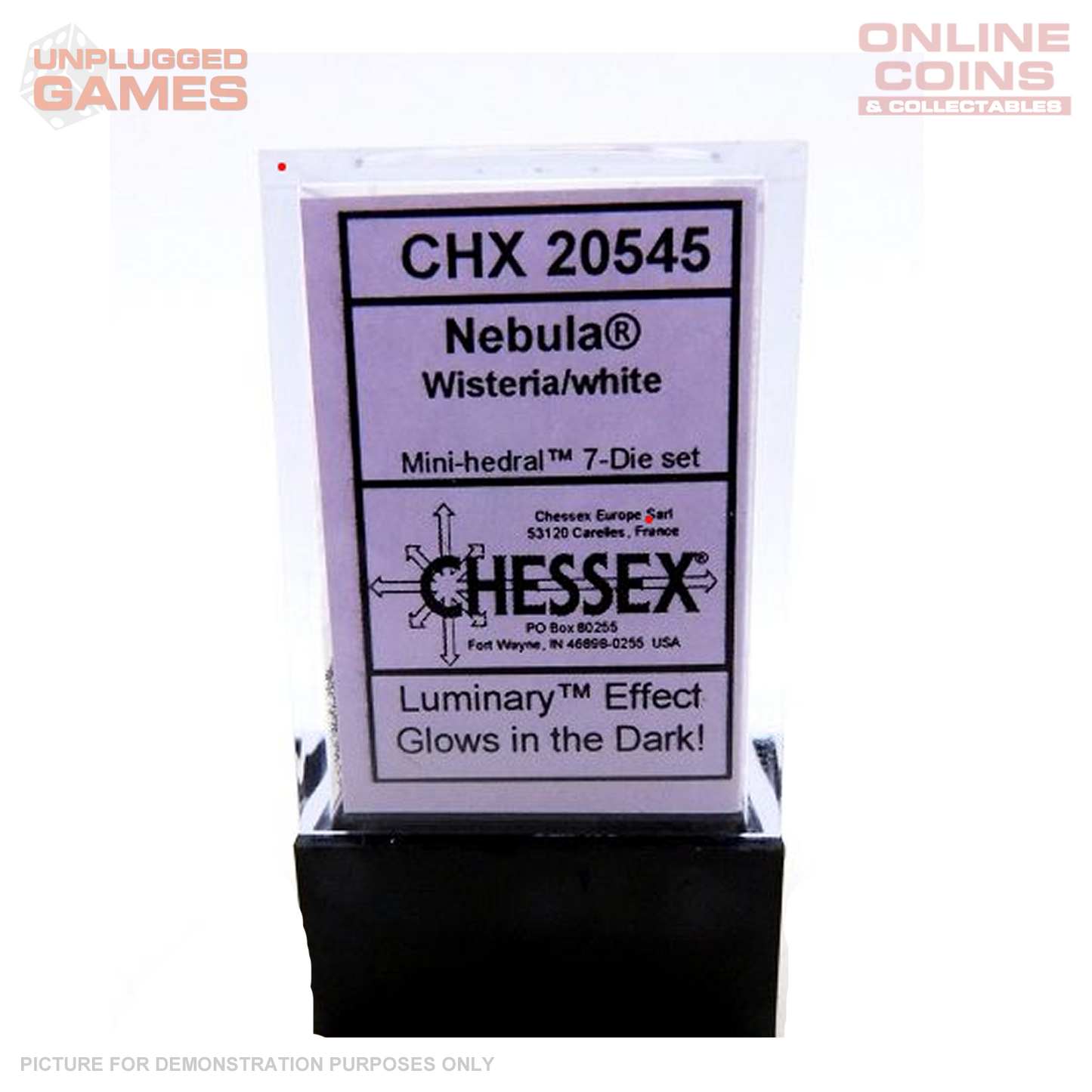 Chessex D7-Die Set Nebula Mini-Polyhedral Wisteria/white