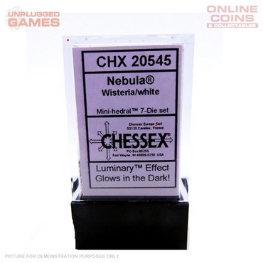 Chessex D7-Die Set Nebula Mini-Polyhedral Wisteria/white