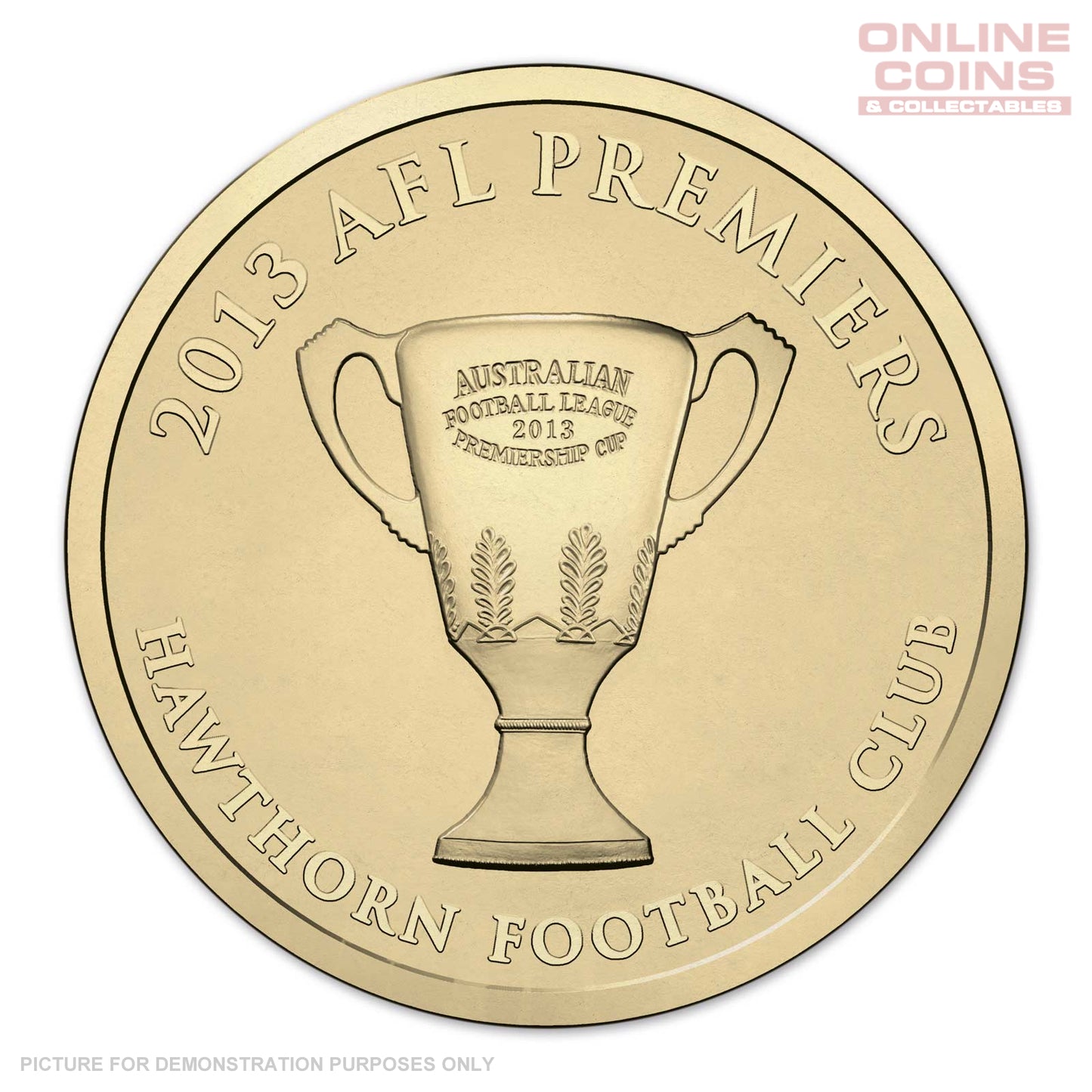 2013 - Royal Australian Mint - AFL Premiership Collection - Hawthorn Hawks Uncirculated $1 carded coin