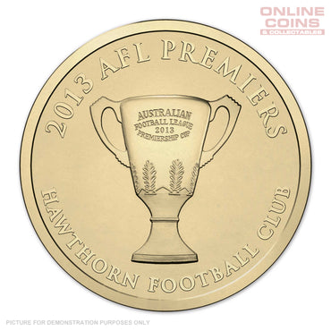 2013 - Royal Australian Mint - AFL Premiership Collection - Hawthorn Hawks Uncirculated $1 carded coin