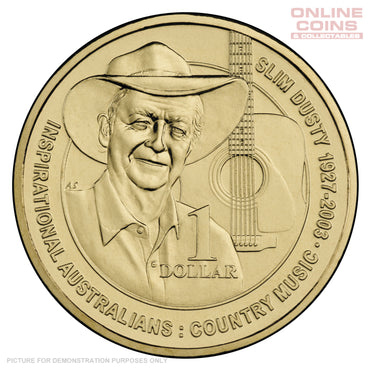 2013 Royal Australian Mint - Inspirational Australians - Slim Dusty - Uncirculated $1 carded coin
