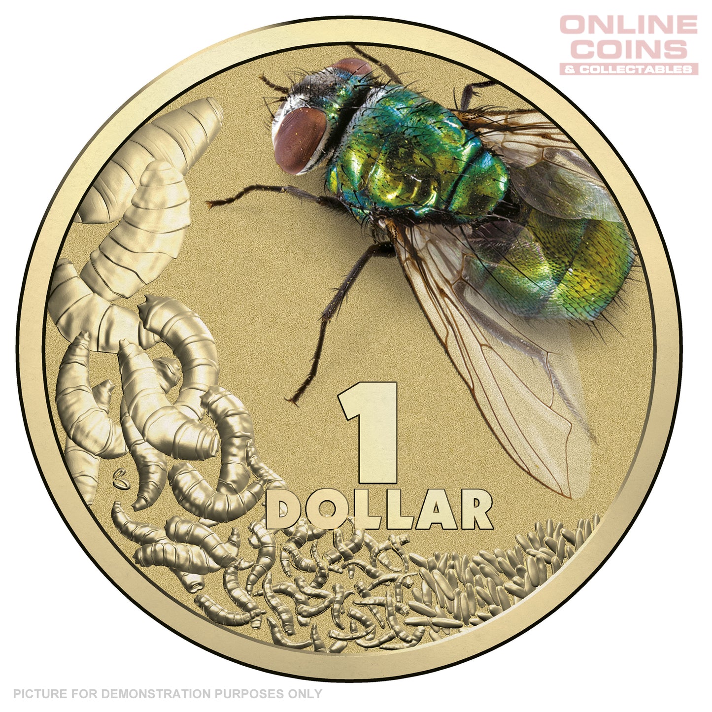 2014 Royal Australian Mint - Bright Bugs - Blowfly - Uncirculated $1 Carded Coin