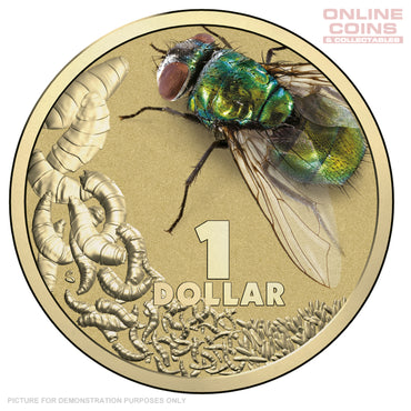 2014 Royal Australian Mint - Bright Bugs - Blowfly - Uncirculated $1 Carded Coin