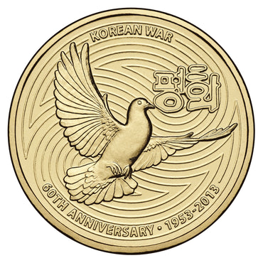 2013 Royal Australian Mint - 60th Anniversary of the end of the Korean War - Uncirculated $1 carded coin