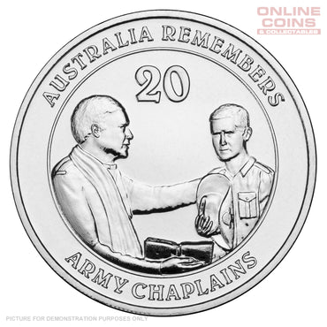 2013 Royal Australian Mint - Australia Remembers - Army Chaplains - Uncirculated 20c Carded Coin