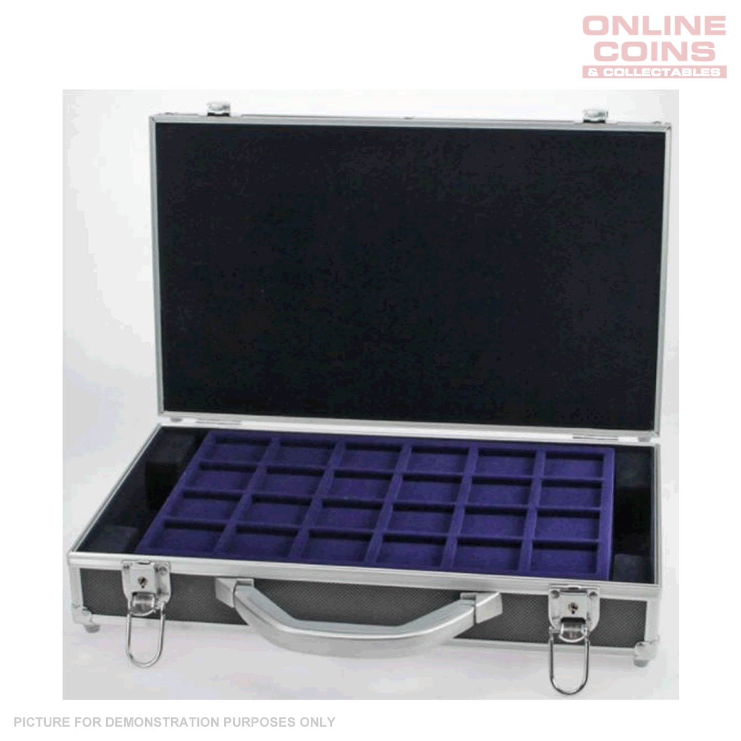 SAFE - Black Diamond Aluminium Coin Case - Inc. 5 Mixed Trays