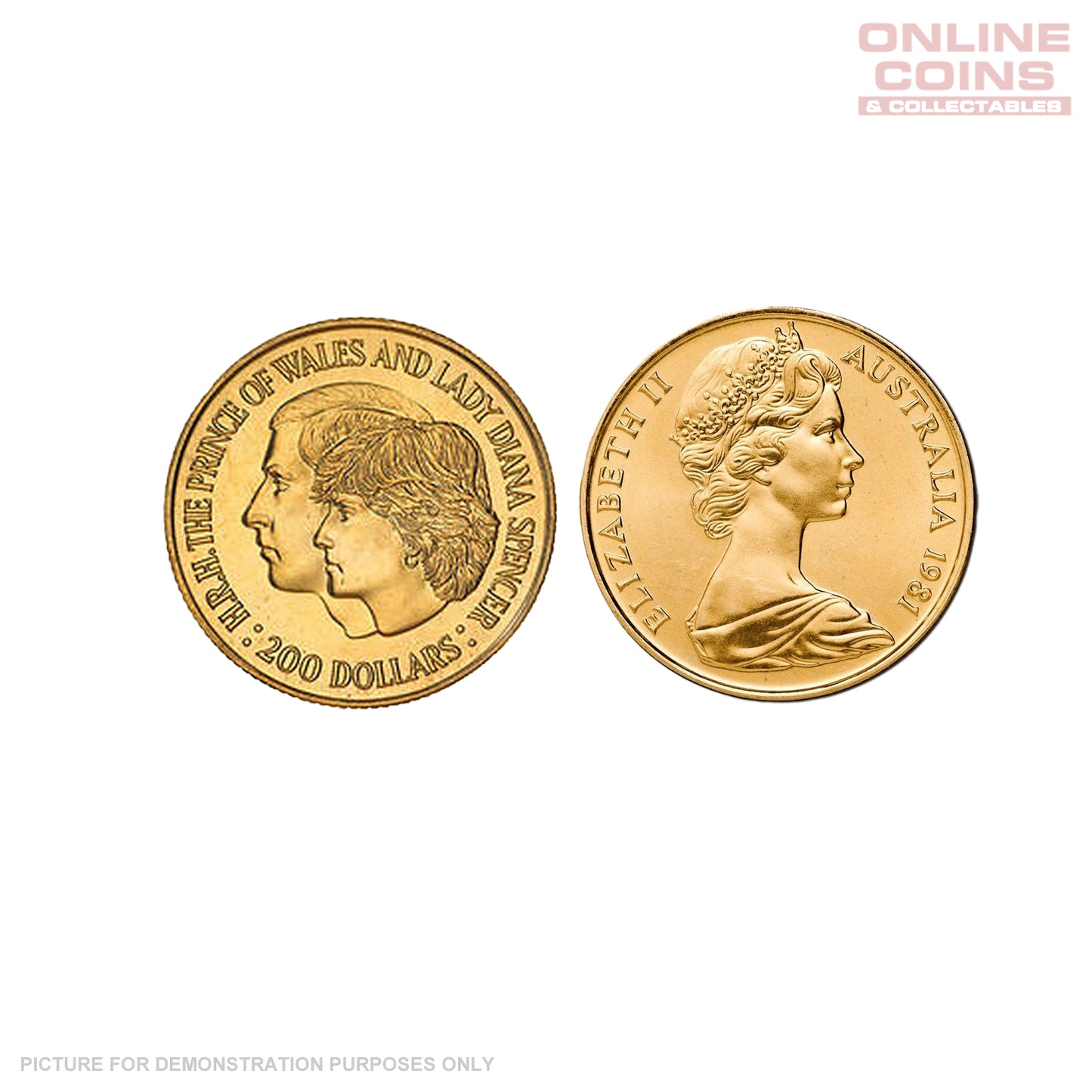 1981 Royal Australian Mint $200 Gold Coin In Flip - Commemorative Royal Wedding