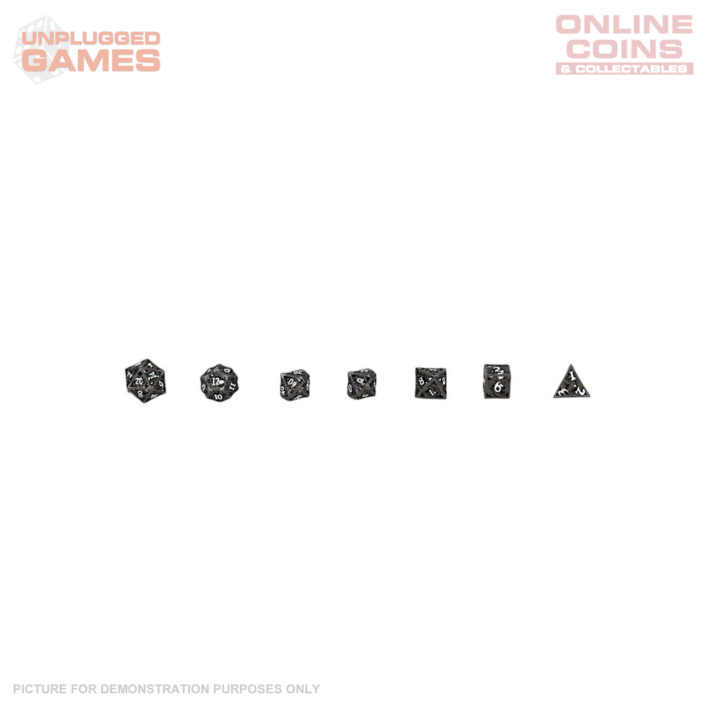 LPG Dice Dragon Hollow Dice Set Metal/Black