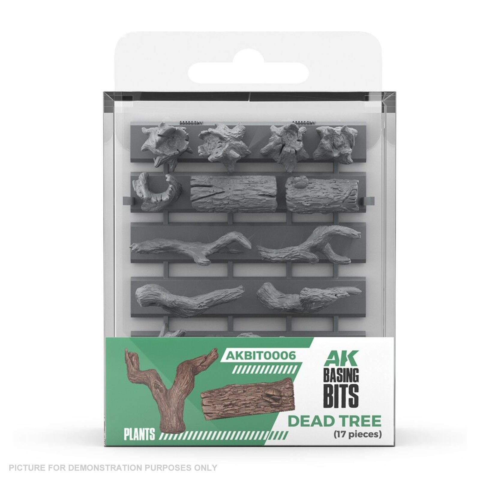 AK Interactive - Basing Bits - Dead Tree Basing - 17 Pieces
