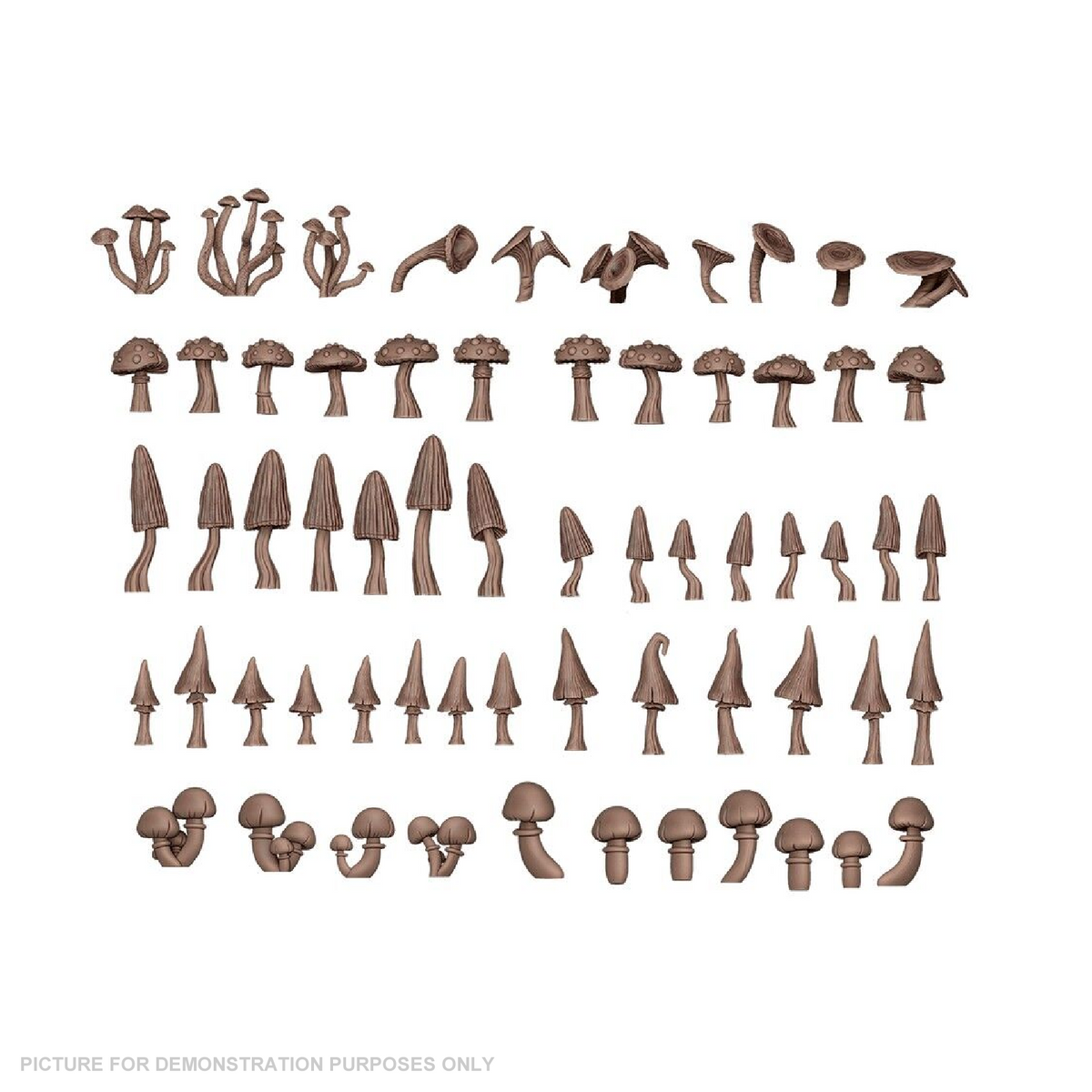 AK Interactive - Basing Bits - Forest Mushrooms - 63 Pieces
