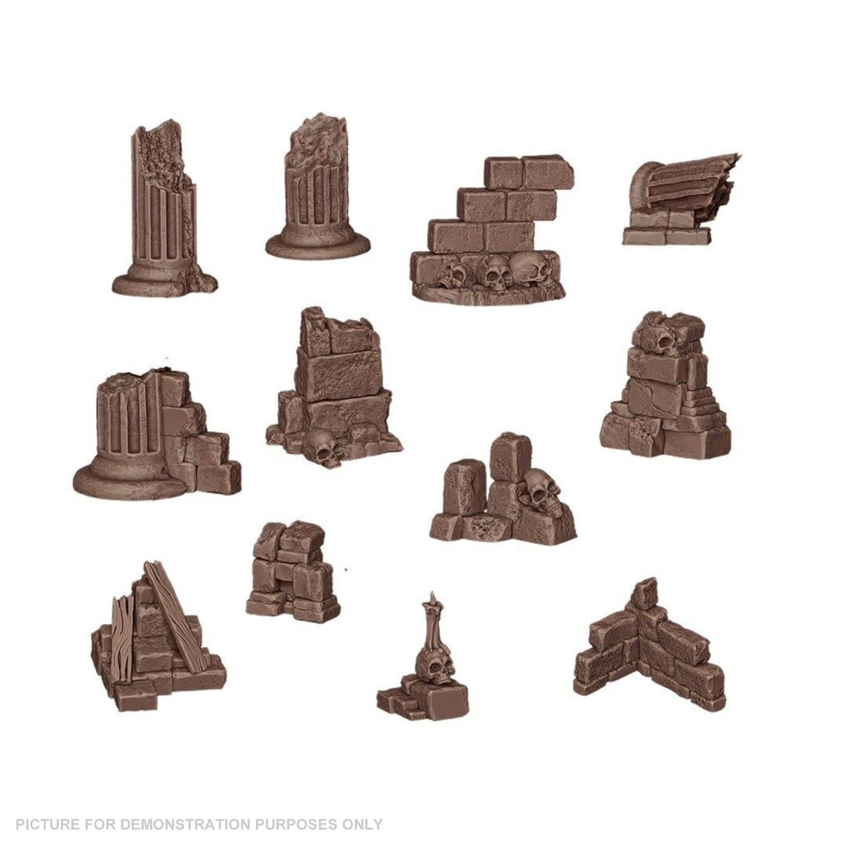 AK Interactive - Basing Bits - Village Ruins - 12 Pieces