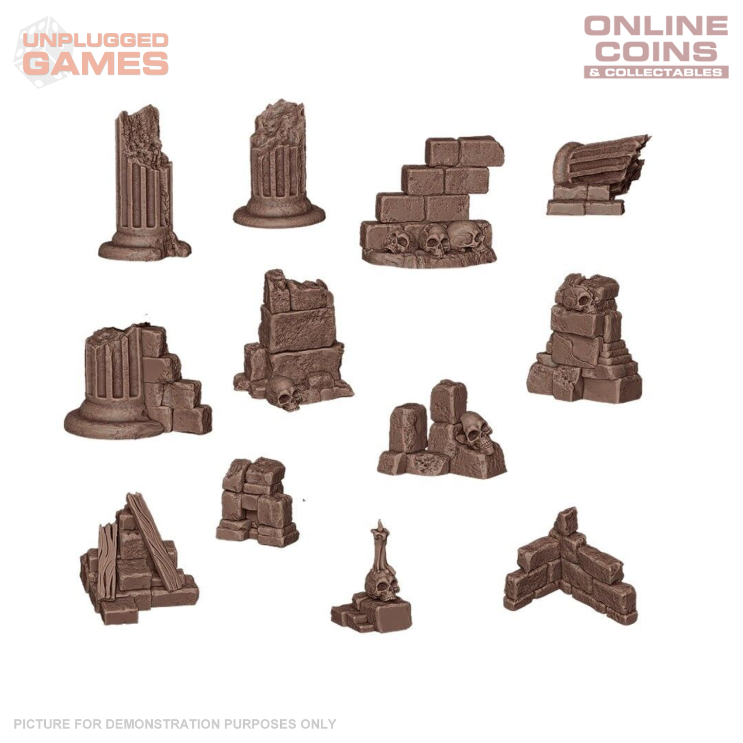AK Interactive - Basing Bits - Village Ruins - 12 Pieces