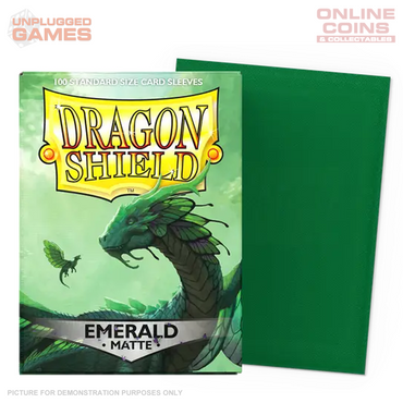 Dragon Shield 100 Standard Size Card Sleeves – Matte – Emerald