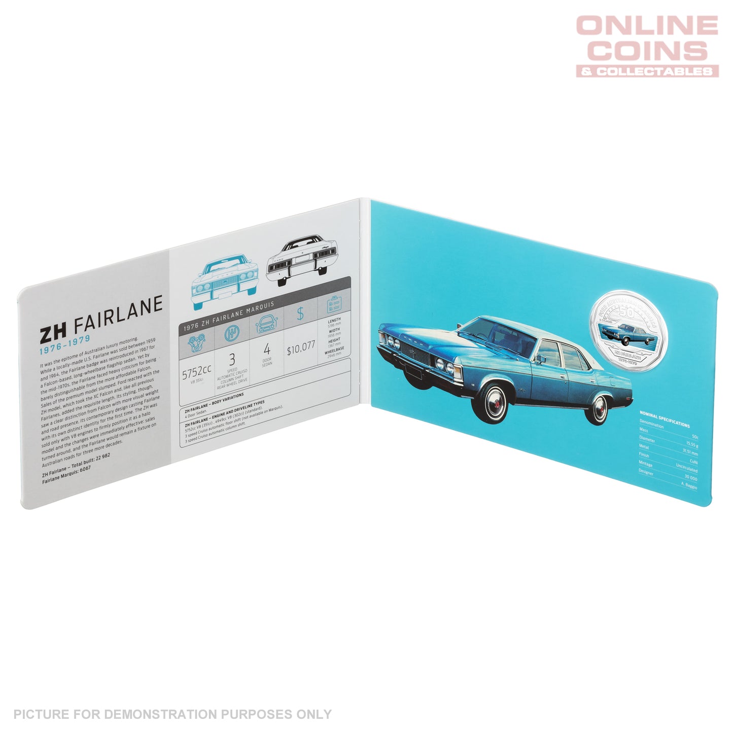 2017 Royal Australian Mint Ford Classics 50c Coin In Card - ZH Fairlane