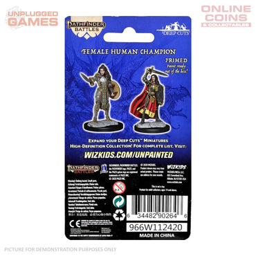 Pathfinder Deep Cuts Unpainted Miniatures - Female Human Champion