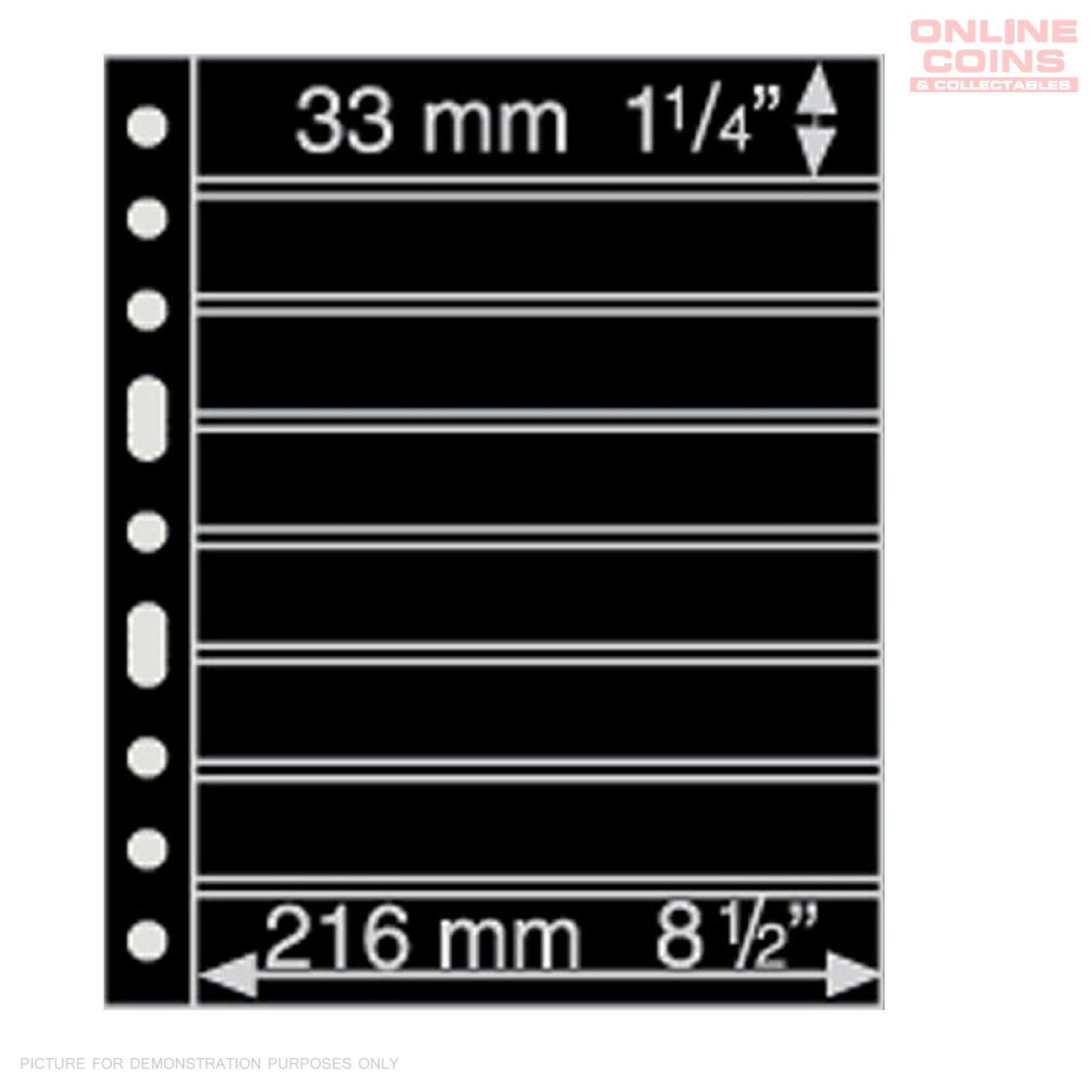 Lighthouse - Grande 8S Black Album Pages For Stamps - Packet of 5