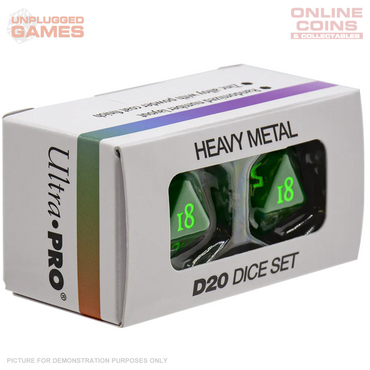 VIVID Heavy Metal D20 Dice - GREEN
