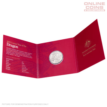 2012 Royal Australian Mint - Lunar Year of the Dragon - Uncirculated Tetra-Decagon 50c Carded Coin